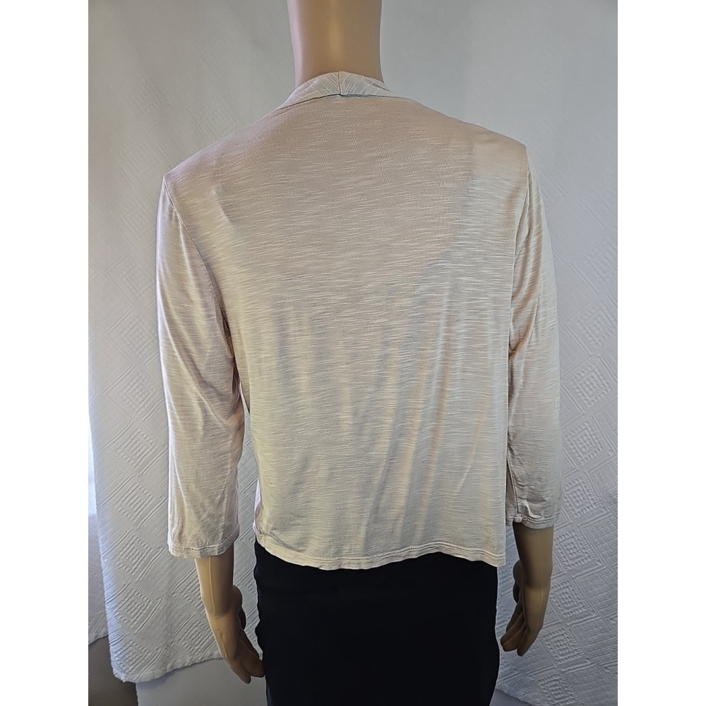 Marble S Beige Waterfall Cardigan Lightweight Open Front Stretch Layer - Picture 6 of 7